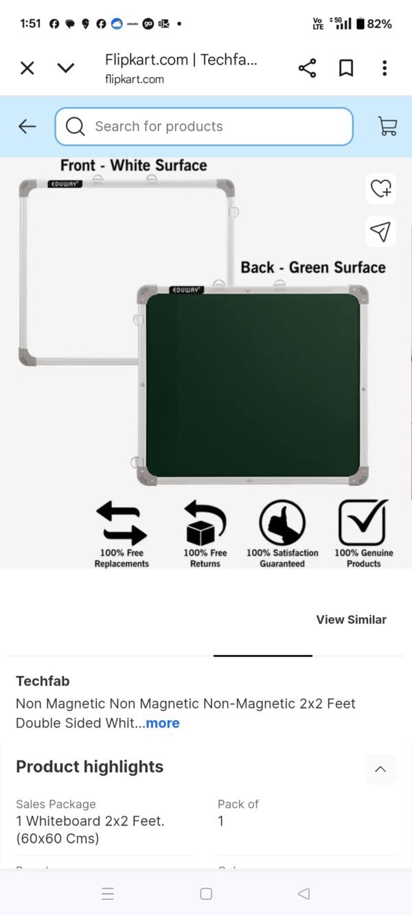 Double Sided White Board and Chalk - Image 2