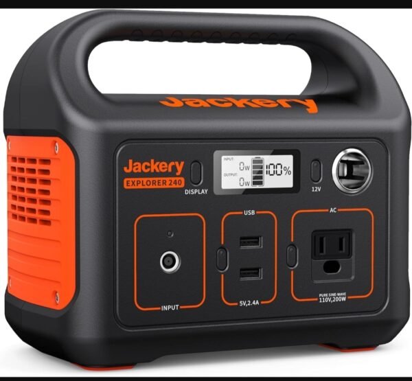 Jackery Explorer 240 Portable Power Station - 240wh Capacity, 200w Inverter | Lightweight, Durable Design, Clean Solar Power Solution