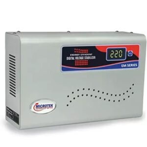MICROTEK EM4160 Automatic Voltage Digital Display Wall Mounted Stabilizer (160V-285V) for AC Air Conditioner Upto 1.5 Ton (Metallic Grey)