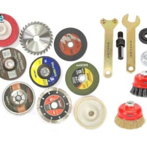 AASONS 4" Angle Grinder or Tile Cutter Metal/Wood Wheels/Discs for Cutting Wood/Metal, Polishing and Buffing With Cup Wheels, 11 Pieces With Drill Machine Converter Adaptor