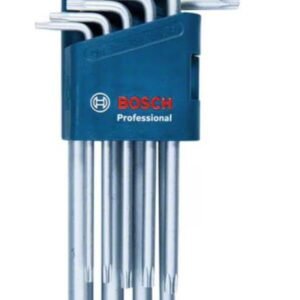 BOSCH Professional TORX Angle Screwdriver Set |  9-Piece Set  (T10-T50) |  S2 Hardened Steel |  High Torque & Leverage |  Ball-End  Tips |  Anti-Rounding Design |  Rust-Resistant |  1-Year Warranty