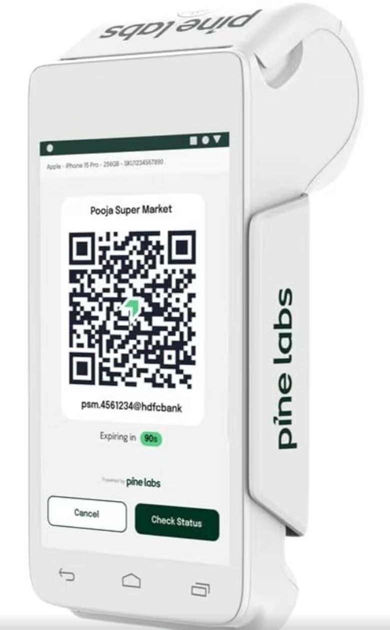Pine Labs Touch Android POS Terminal | Accept All Payments - Credit Card, Debit Card, UPI, QR Code | 5" HD Touchscreen EDC Machine | Built-in Thermal Printer | 4G + Wi-Fi | Card Swipe & billing machine
