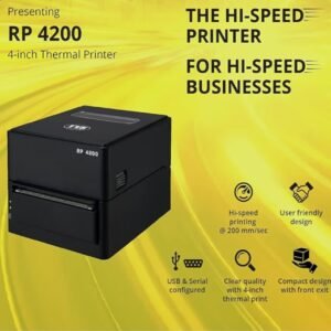 TVS Electronics RP 4200 Thermal Receipt Printer Star 4 Inch Auto Cutter with Port for USB & Cash Drawer Suitable for Linux, Mac, Windows, Multicolor