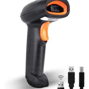 Helett® HT20TM Wireless 2.4GHz 2D & 1D Barcode Scanner (QR Code & Barcode) Wired & Wireless (Rechargeable) Connectivity | Induction Scanning with Built-in Illumination Light | Strong ABS(1-Year Warranty)
